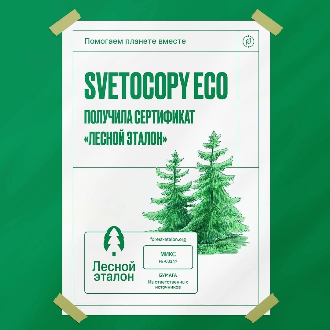 Бумага SvetoCopy ECO получила сертификат «Лесной эталон»